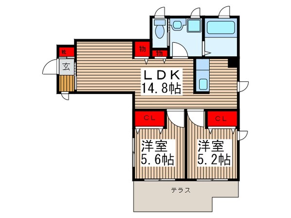 クレールBの物件間取画像